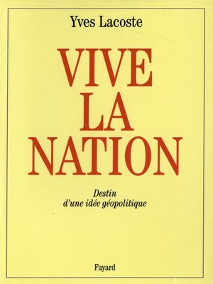 cover image of Vive la nation